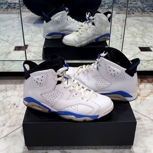 JORDANS 2014 RETRO 6 WHITE & LIGHT BLUE.